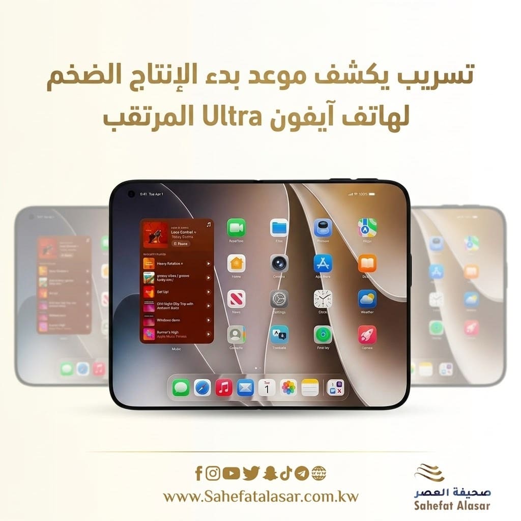 تسريب يكشف موعد بدء الإنتاج الضخم لهاتف آيفون Ultra المرتقب..